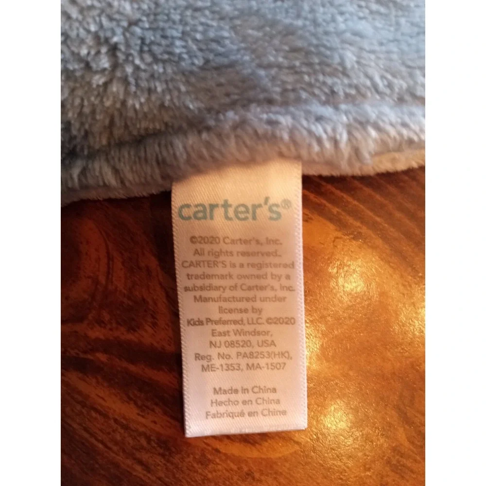 Carters Blue Puppy Dog Lovey Security Blanket Plush Tan White Infant 14